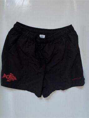 Speedo Black Swim Shorts with Red Accents